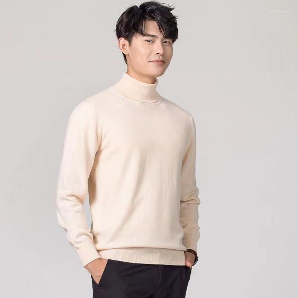 Suéteres para hombres Cashmere Turtleneck Suéter Hombres Otoño Invierno Tortuga Cuello Manga larga Colores Sólidos Clásico Jersey Casual Hombre Ropa 796