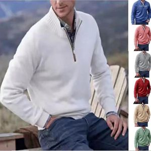 Herensweaters Kasjmier Rits Basissweater Winterfleece Dikker Halve col Warme trui Kwaliteit Man Slank
