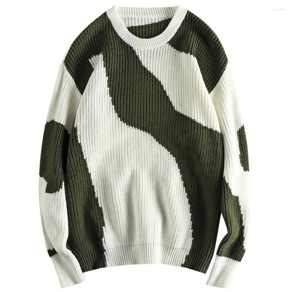 Pulls pour hommes Casual Mode Pull Pull Manteau Hommes Sous-vêtements tricotés Contraste Sweatercoat pour hommes Plus Taille 4XL Vêtements en laine
