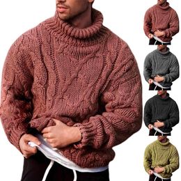 Pontaux pour hommes Men de col roulé à col roulé à col roulé à col roulé à l'automne torsion traite en tricot pull pull pull. Vêtements masculins 220928