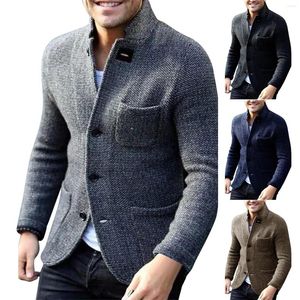 Suéteres para hombres Traje casual Cuello Camisa de bolsillo de manga larga Top Abrigo exterior para hombre Vestido de invierno para hombres