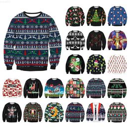 Pulls pour hommes Casual Ugly Sweater Noël Drôle Reindeer Cartoon Animal Print Unisexe Xmas Jumpers Tops Party Trip Holiday Men Ugly Pullovers L230719