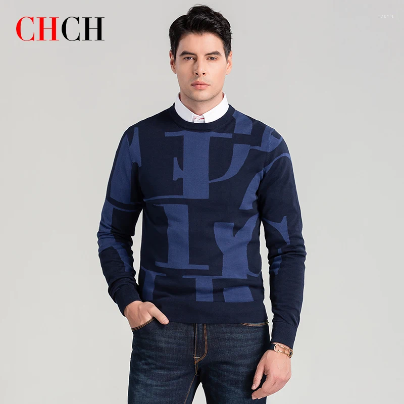 Męskie swetry Chch Autumn Winter Wool Slim Slim Cailing Casual Knitle Sweater Men Pullover mody