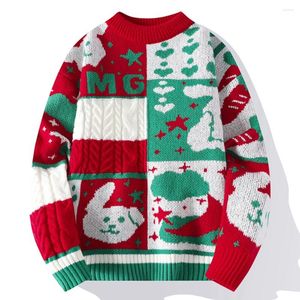 Herentruien Kerstmis Men Red Crewneck herfst Winter Fashion kleding Jumper pullovers gebreide truijaar tops