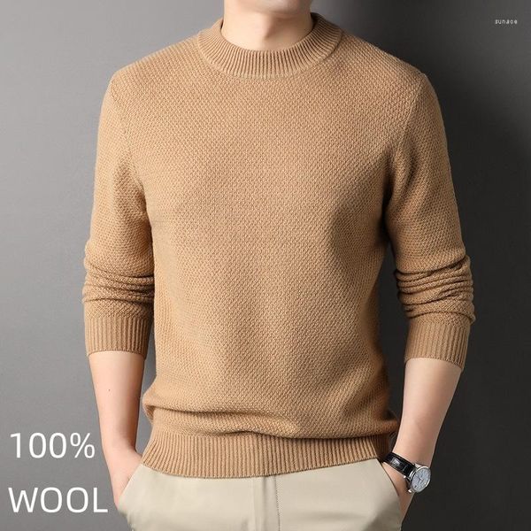 Pulls pour hommes Chunky Wool Sweater Hommes Hiver Top Mode Vêtements pour hommes 2023 Vert Pull Knit Man Tops Jumper Vintage Style Cachemire