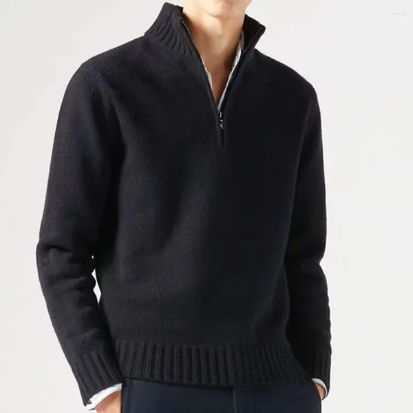 Suéteres para hombre Suéter clásico y elegante Sudadera con cuello en V y diseño con cremallera de 1/4 disponible en varios colores
