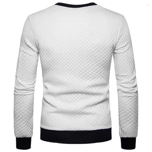 Herensweaters Klassiek Casual Ronde hals Wafelsweatshirts Lange mouw Sport Actief Tops (zwart/marineblauw/wijn/donkergrijs/lichtgrijs)