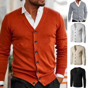 Sweaters voor heren klassiek gebreide vest open voorste huidvriendelijke casual warme V-nek trui