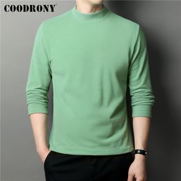 Chandails pour hommes COODRONY marque couleur Pure pull à col montant hommes vêtements automne hiver doux chaud Dralon velours tissu tricots pull hommes Z1100 230222