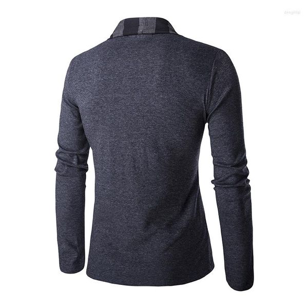 Hommes chandails coton Long Pull hommes noir mâle décontracté manteau manches vêtements automne pull Homme col en v hiver imprimé Cardigan De