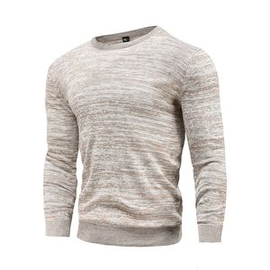 Hommes chandails coton pull col rond pull mode couleur unie haute qualité hiver mince hommes marine tricots 221117