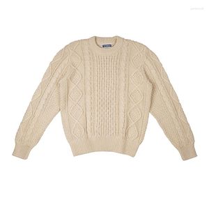 Herensweaters Ronde hals Gebreide trui Kabel Dikke normale pasvorm Zwart Kaki Vintage Pullover Designer Jumper Herfst Winter