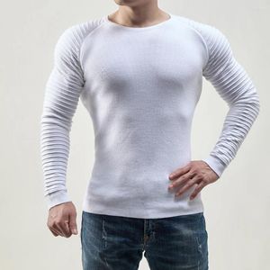 Herensweaters Trui met ronde hals voor heren Gebreide kleding Fitnessshirts Effen kleur Lange mouw Maten M 3XL Meerdere kleuren beschikbaar