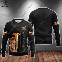 Chandails pour hommes Nom personnalisé Série de musique imprimée en 3D Divers modèles d'instruments de musique Authentique Pull laid Hiver Casual Unisexe Y-2