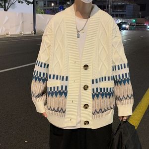 Herensweaters Design Vest Heren Zakken Warme Wintertrui Retro Ins Japans Unisex Button Up Knitwear Tieners Allemaal Match Harajuku Stijlvol 231205