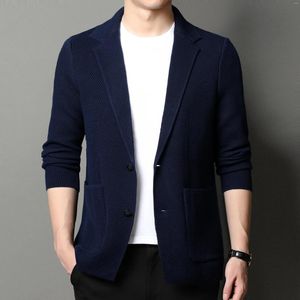 Pulls pour hommes Design Pull Veste Automne Coréenne Mode Deux Boutons Cardigan Slim Turn Down Collier Faire Manteau En Tricot À Manches Longues