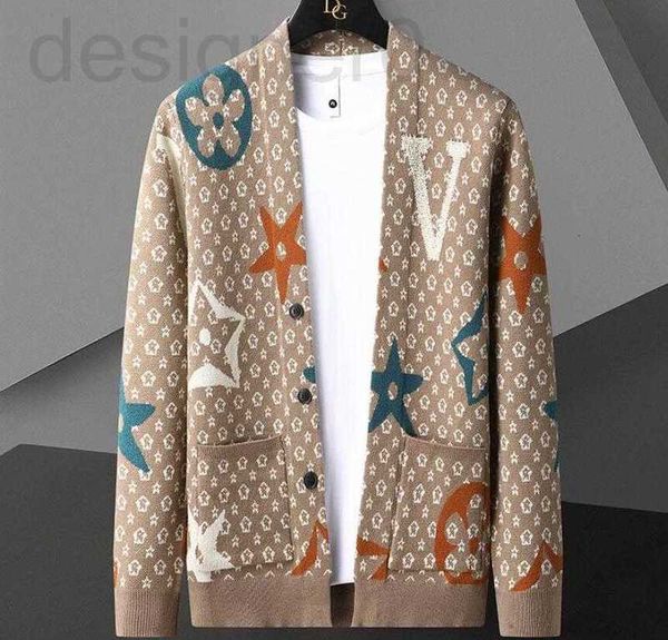 Pulls pour hommes Designer 2022 Nouvelle marque de luxe Cardigan à col en V Mode Tricot Pull en cachemire Style coréen Hommes Veste à la mode Hommes Vêtements B2FN