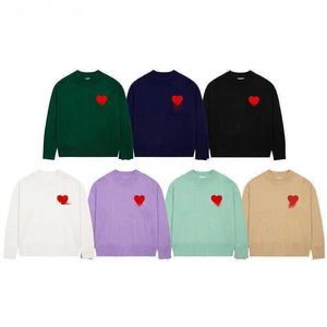 Suéteres para hombres Diseñador Chaopai Amis Parche bordado Amor Cuello redondo Suéter Carta de amor High Street Pareja Sudadera con capucha