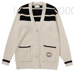 Sweaters Designer voor heren onderscheidt de juiste versie van markttrendy merk Gu Gujia Stripe Classic Fashion Couple Large Size Long Sleeve Cardigan Sweater 1MUC