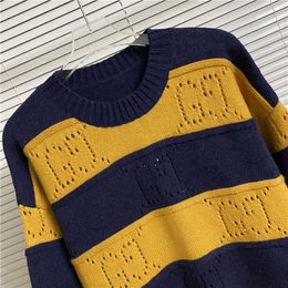 Carta de diseñador de suéteres masculinas Jacquard Loosseness Sweater de manga larga Ejullo de trampilla casual Impresión impresa Autumn Two Style Back Lette S