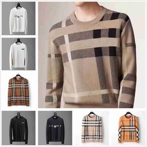 Suéteres para hombres Diseñador Prendas de punto para hombres Raya a cuadros Diseñador de marca Moda Casual Manga larga Alta calidad Lujo Clásico A cuadros Crepé Algodón Talla grande 3XL 2XL # 88