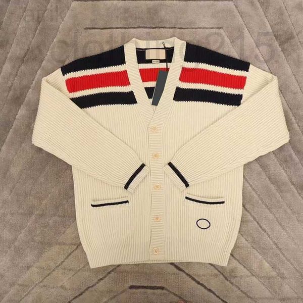 Suéteres para hombres Diseñador para hombre Casual Punto Contraste Color Lujo Otoño Moda Chaqueta Classic Ladies Jersey Suéter de lana blanca para hombres Mujeres Tamaño G34N