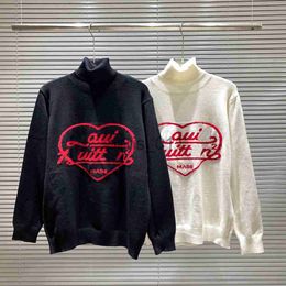 Herensweaters Designer Herensweater vrouw Coltrui Truien luxe Trend Clash Kleur hoodie Sweatshirt Winterwarmte paar liefde Kleding Maat S-XXL x0921