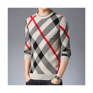 Pulls pour hommes Designer Plaid Pattern Knit Shirt Pull Cardigan Pull à manches longues