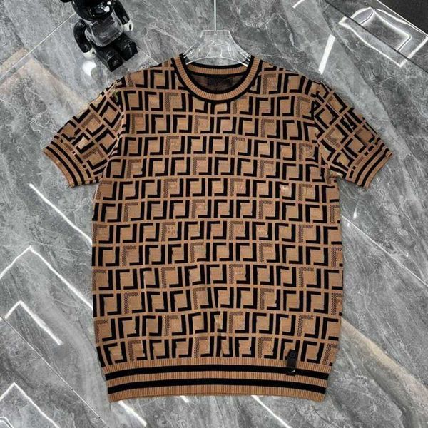 Pulls pour hommes Designer été pull en laine tricoté sweat à manches courtes Tshirt hommes femmes col rond t-shirt mode lettre jacquard lâche tee polos BN1Z