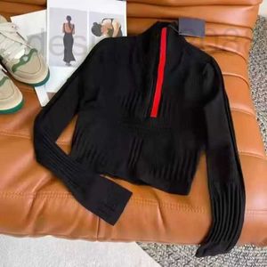 Heren truien Designer Dames vier seizoen High Neck Stripe Fashion Long Sleeve End Soft Borduurwerk Jacquard Cardigan Knitwear Slim Fit EBP7