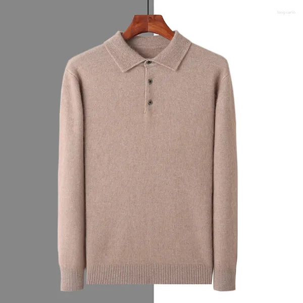 Suéteres para hombres DjzDsm Mink Cashmere Suéter Top Solapa Ajustada Cómoda Casual Suelta 2024 Prendas de punto