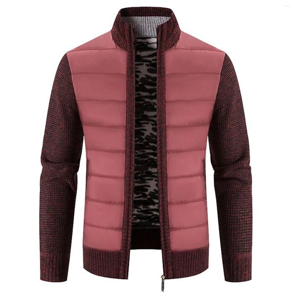 Suéteres para hombres Chaqueta de doble botonadura Perchero Independiente Horno de polvo resistente para hombre Otoño y lana fina Largo Invierno