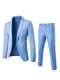 Pulls pour hommes Costumes élégants Hommes Slim Mode Solid Office Costume masculin 2023 Automne Coréen Manches longues Casual Mariage Beau Blazer