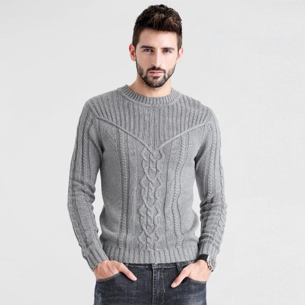 Suéteres para hombres Estilo inglés 2022 Hombres Negro Gris Manga larga Otoño Primavera Jersey Ropa de punto O-cuello Plus OverSize 4XLMen's