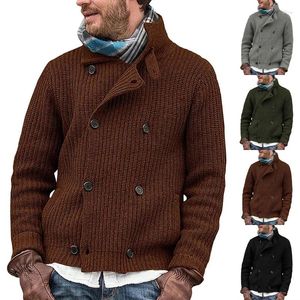 Pulls pour hommes Vêtements de commerce extérieur européen et américain Cardigan en tricot épais de style britannique Veste de pull de mode simple