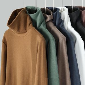 Herentruien vallen Mode Turtleneck voor mannen Slim Warm Solid Color Lange Mouw Casual eenvoudige hoogwaardige mannelijke breien trui pullovers
