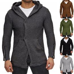 Pulls pour hommes automne/hiver 2022 Cardigan pull hommes à manches longues fermeture éclair à capuche veste en tricot vêtements pour hommes