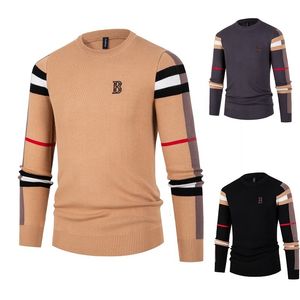 Suéteres para hombres Otoño Invierno Diseñador de gama alta Prendas de punto Hombres Clásico Casual Stripe Plaid Pullovers Mens Business Brand Soft Warm Sweaters 230808