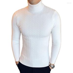 Hommes chandails automne hiver hommes automne et cinq couleurs mode torsion tricoté pull à col roulé bas chemise à la mode