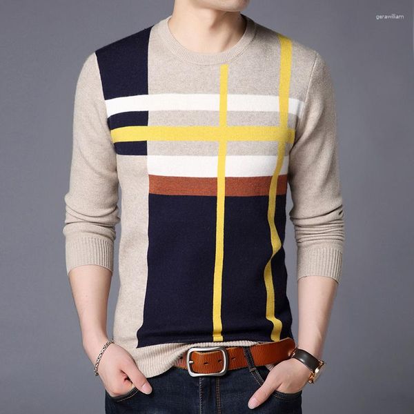 Hommes chandails marque de mode pour pull 2023 o-cou Slim Fit pulls tricoté laine hiver Style coréen décontracté hommes vêtements hommes