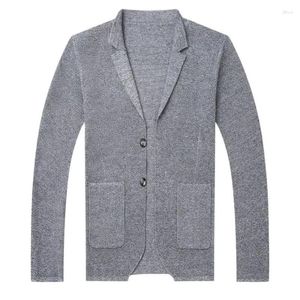 Pulls pour hommes Mode Cardigan Hommes Col V Hommes Mince Slim Fit Solide Tricot Veste Homme Bas Tricots Pull Vêtements 2024