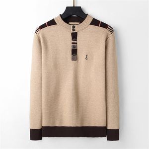 Suéteres de los hombres Moda Casual Gargantilla de manga larga Cuello redondo Suéteres de punto suave Diseñador Letras Bordado 2022 Otoño invierno Ropa para hombre