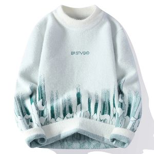IMITICIÓN Séter de lana de lana para hombres suéter de base de otoño e invierno para adolescentes para adolescentes y estudiantes Edición coreana de coreana suéter