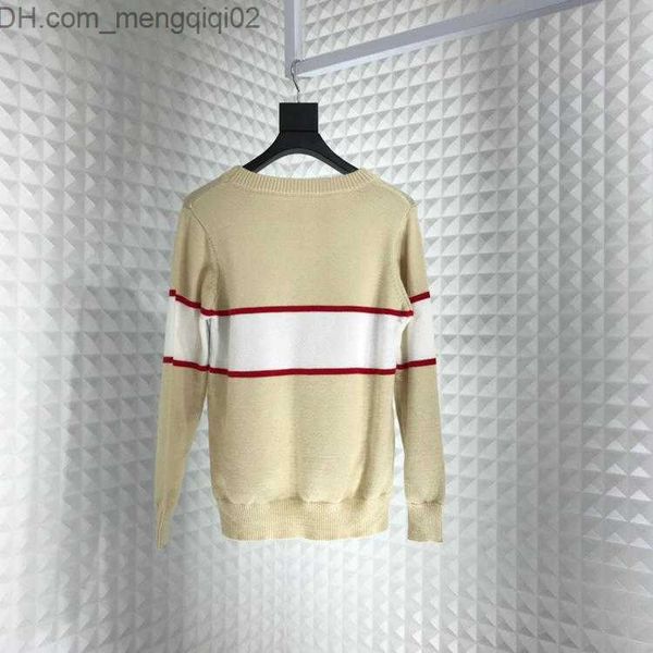 Pulls pour hommes marque de créateurs de mode vêtements pour hommes Europe patchwork de couleur rayé à l'envers lettre pull en laine pull sweat Jumpers 2023 Z230819