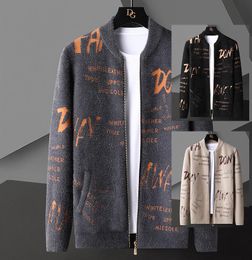Pulls pour hommes mode tricot rayé Cardigan veste pulls coréens manteau hommes vêtements Designer lettre De Hombre