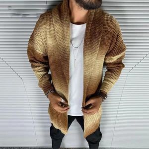 Pulls pour hommes Mode Cardigan Tricoté À Manches Longues Tops Hommes Casual Col Rabattu Survêtement Hommes Automne Hiver Pull Lâche Manteau SolidMen '