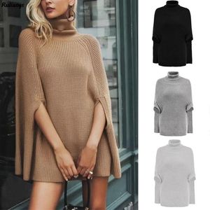 Suéteres para hombre Moda Primavera Mujer Color caramelo Suéter y suéter casual Rayas femeninas Feminino Inverno Poncho Cape Warm CoatMen's