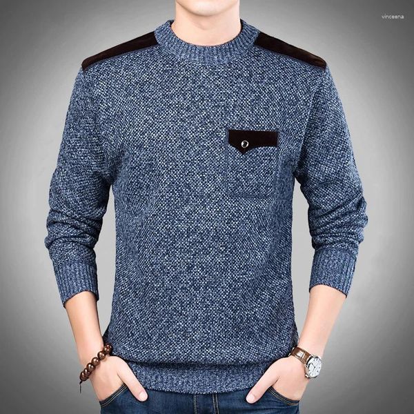 Pulls pour hommes Mode Pull d'hiver Épais Slim Fit Jumpers Tricots Pulls Laine Mâle Automne Style Coréen Vêtements Décontractés M-3XL