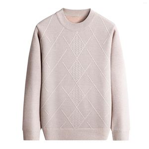 Pulls pour hommes à la mode col rond pull tricoté pull automne et hiver couleur unie fond chaud tricot décontracté