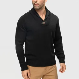 Pulls pour hommes FASHIONSPARK Pull Pull Col Châle Slim Fit Casual Câble Tricoté Élégant Bouton Unique Tricots Légers